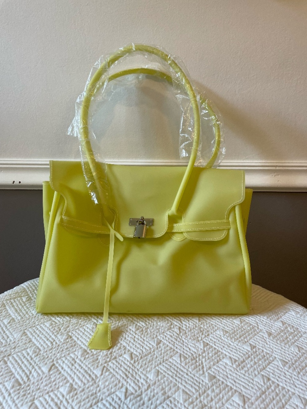 Jelly Firkin butter yellow medium size tote bag